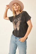 BE KIND Butterfly Mineral Washed Graphic Tee