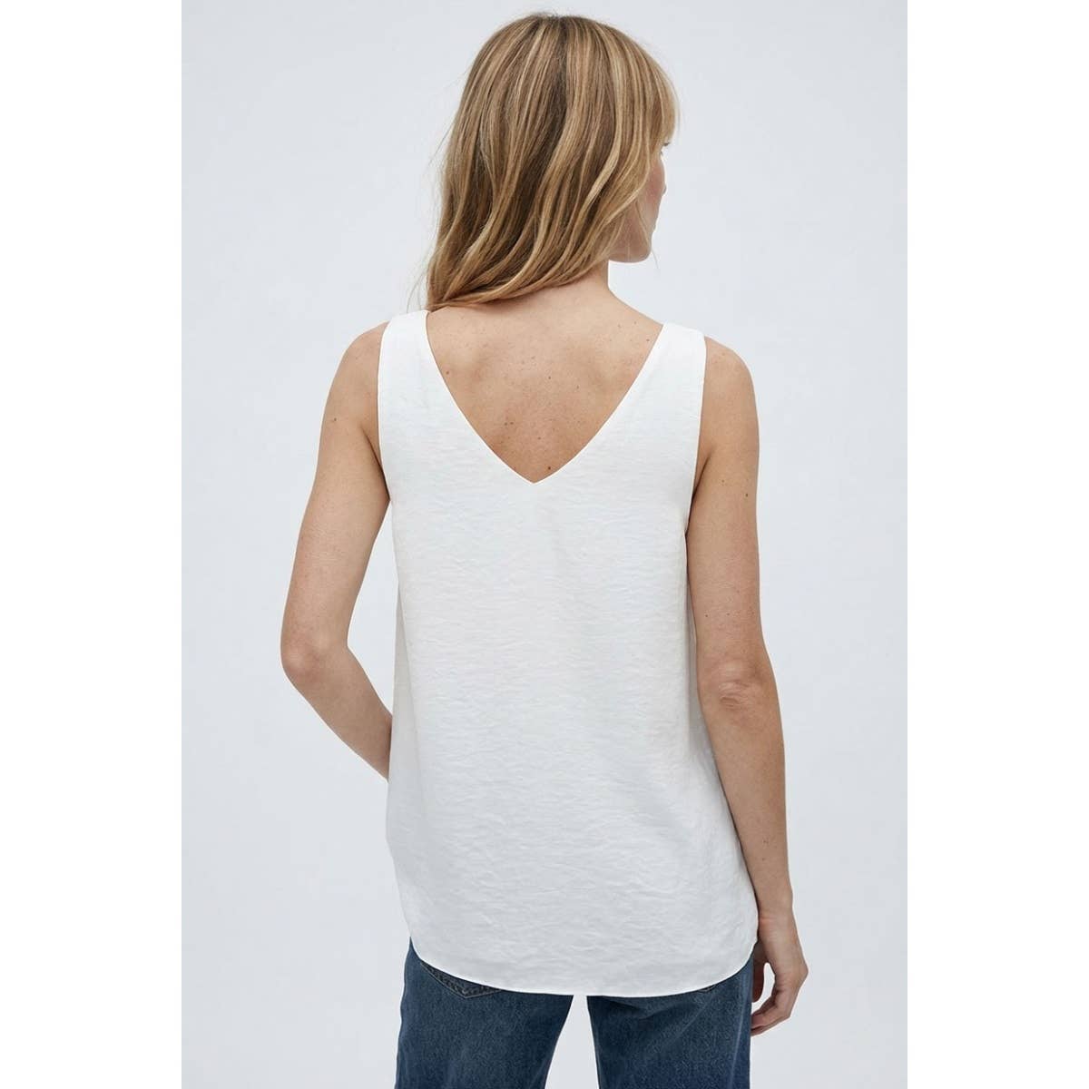 Stud Strap V-neck Tank Top - Viola