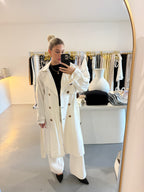 White denim trench coat