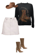 The Sloane White Denim Skirt