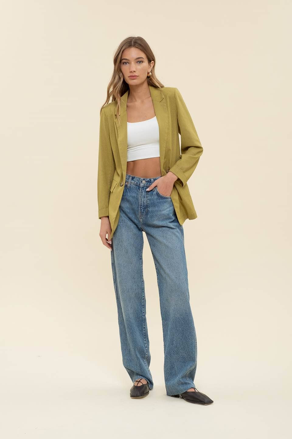 The Shoreline Blazer - 3/4 CUFF SLEEVE COLLARED BLAZER