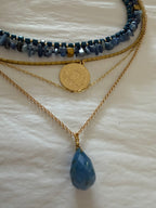 Layered Stone Bead & Coin Statement Necklace