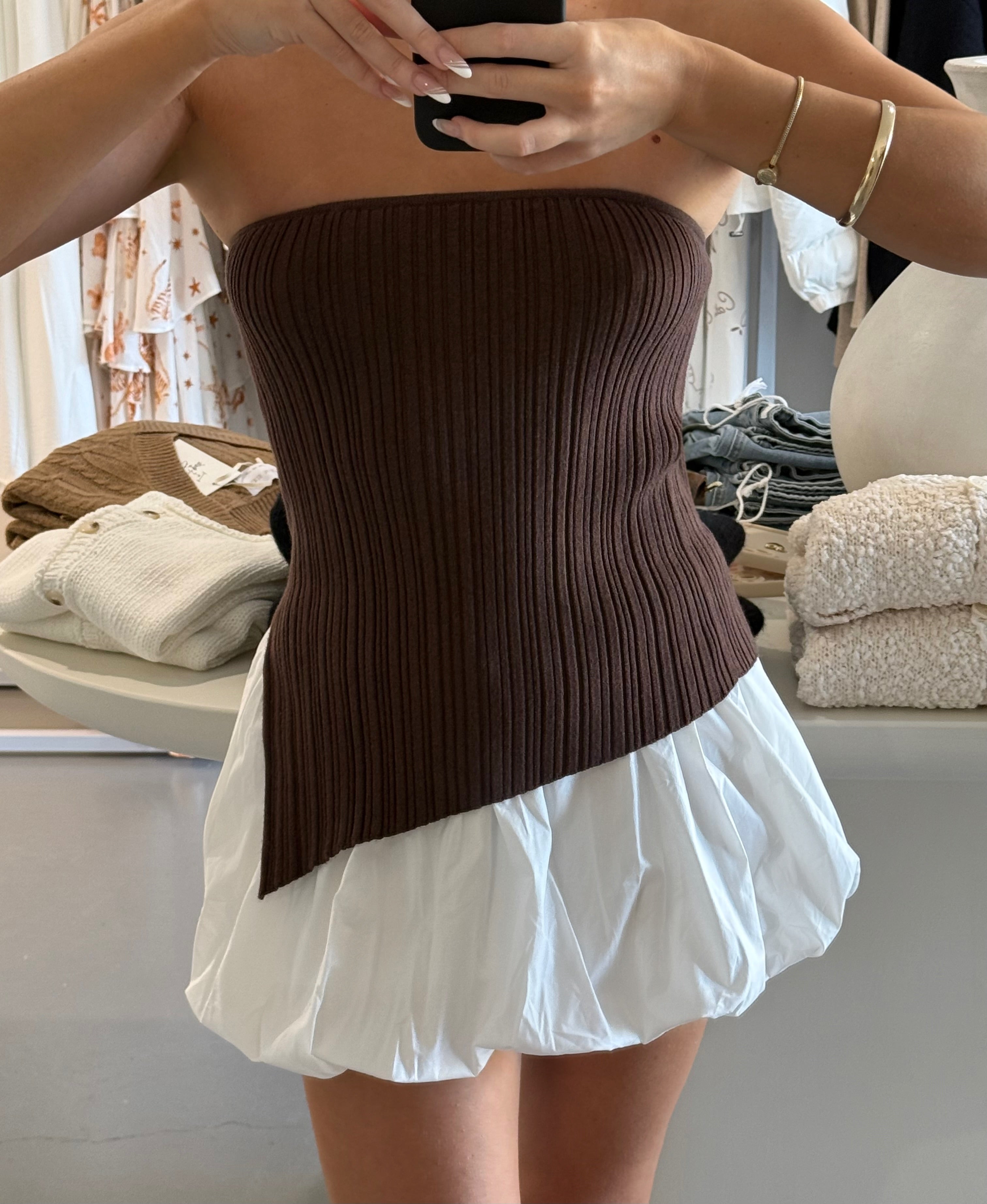Bubble mini skirt - white