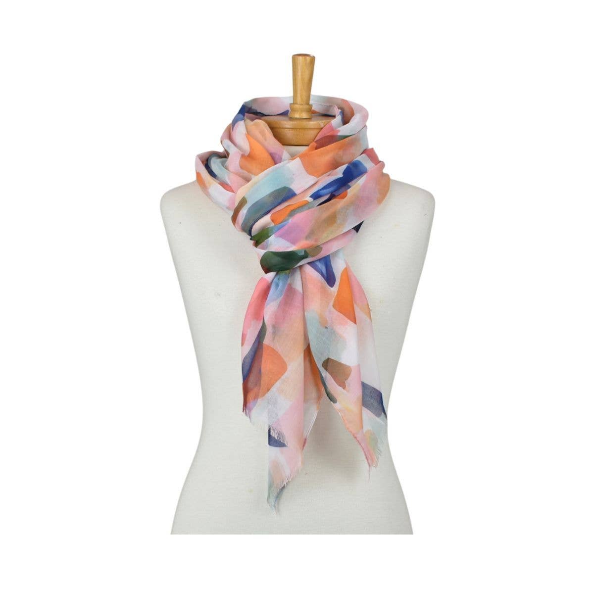 Watercolour Abstract Scarf - Multicolour