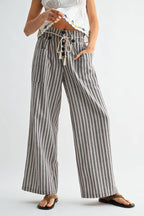 Stone & Stripe Linen-Blend Wide Leg Pants with Drawstring