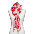Poppy Scarf - White/Red