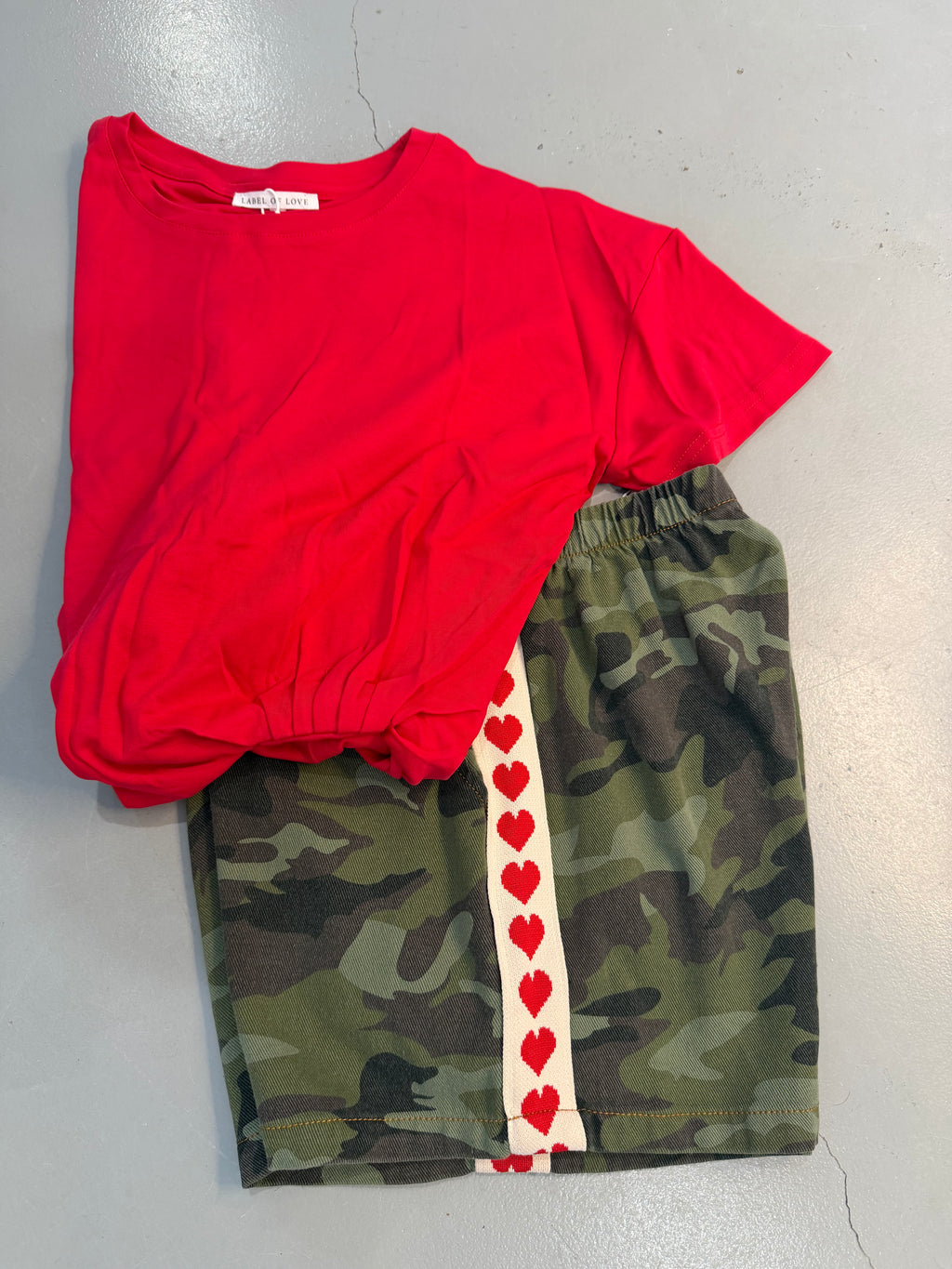 Camo Heart Stripe Shorts