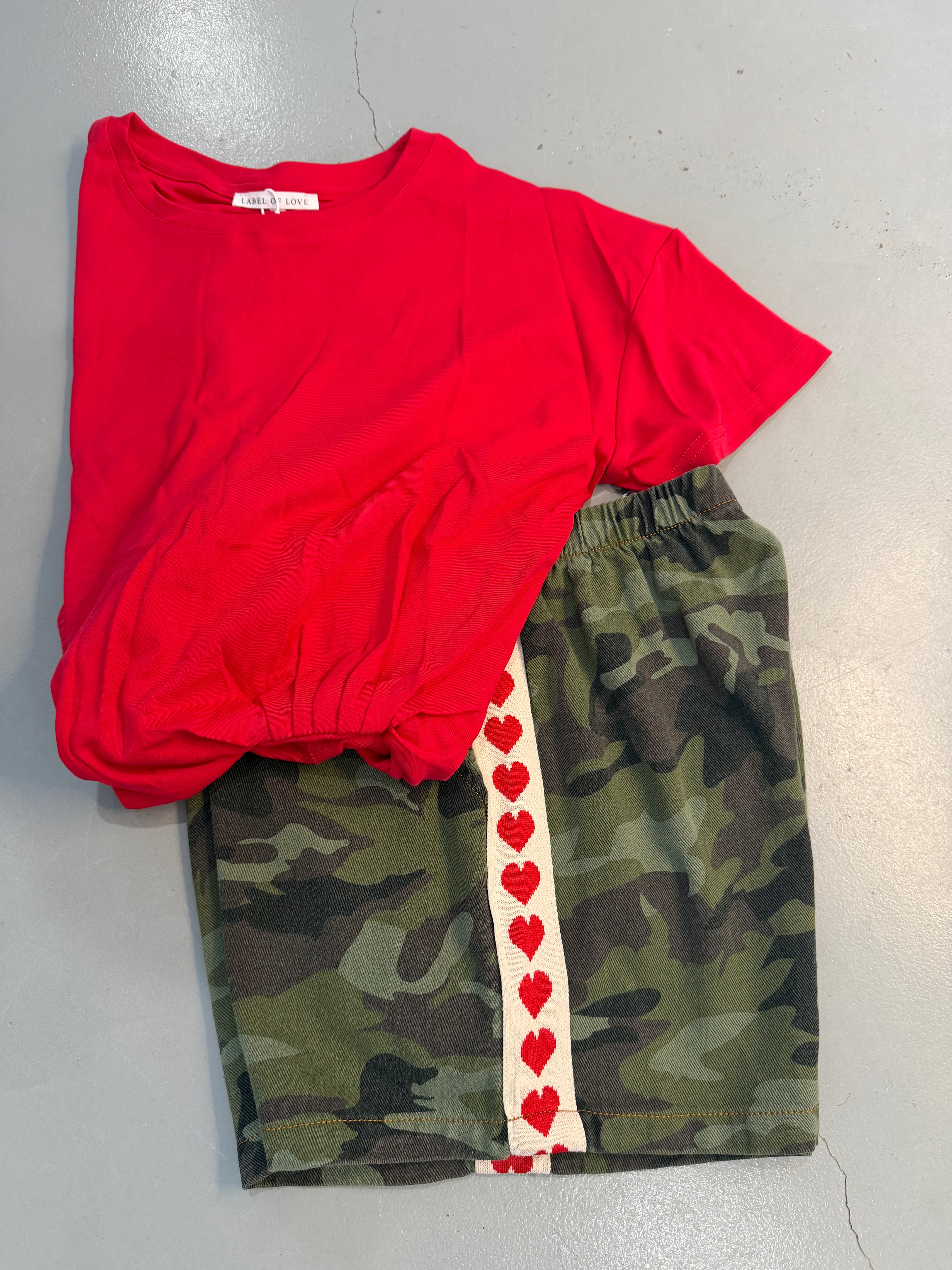 Camo Heart Stripe Shorts