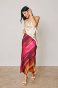 Watercolour Sunset Pull-On Maxi Skirt