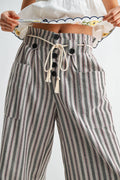 Stone & Stripe Linen-Blend Wide Leg Pants with Drawstring