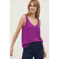 Stud Strap V-neck Tank Top - Viola
