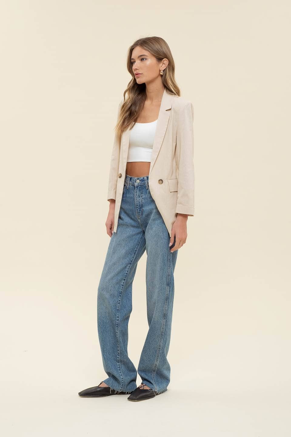 The Shoreline Blazer - 3/4 CUFF SLEEVE COLLARED BLAZER