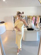 One-shoulder satin maxi dress - Butter