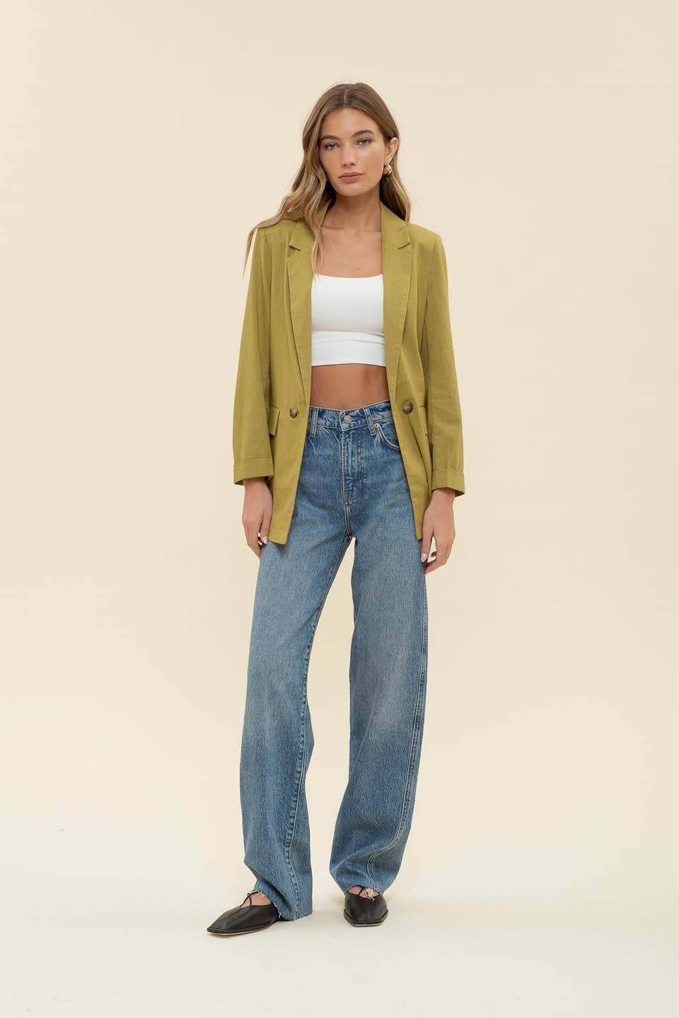 The Shoreline Blazer - 3/4 CUFF SLEEVE COLLARED BLAZER