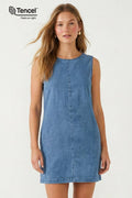 Evie Denim Mini Shift Dress
