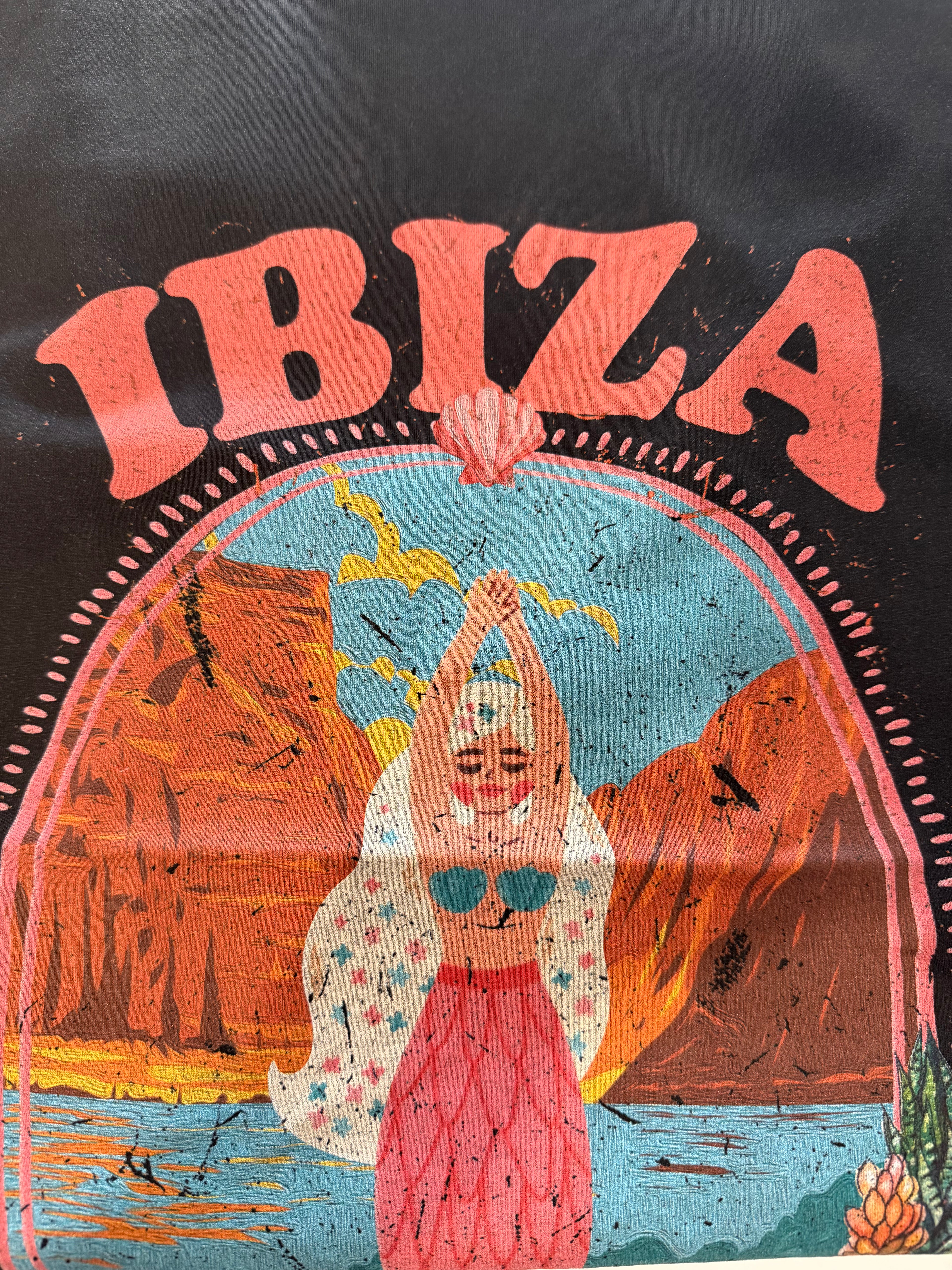 Ibiza Mermaid Graphic Tee - Vintage Black