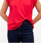 The Easy Tuck Tee - Cherry Red