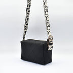 Diamond Stitch Crossbody Bag - BLACK