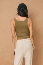 That Easy Scoop Neck Tank -  Dried Sage