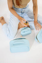 Cosmetic Beauty Bag - Set Of 3 in Light Blue