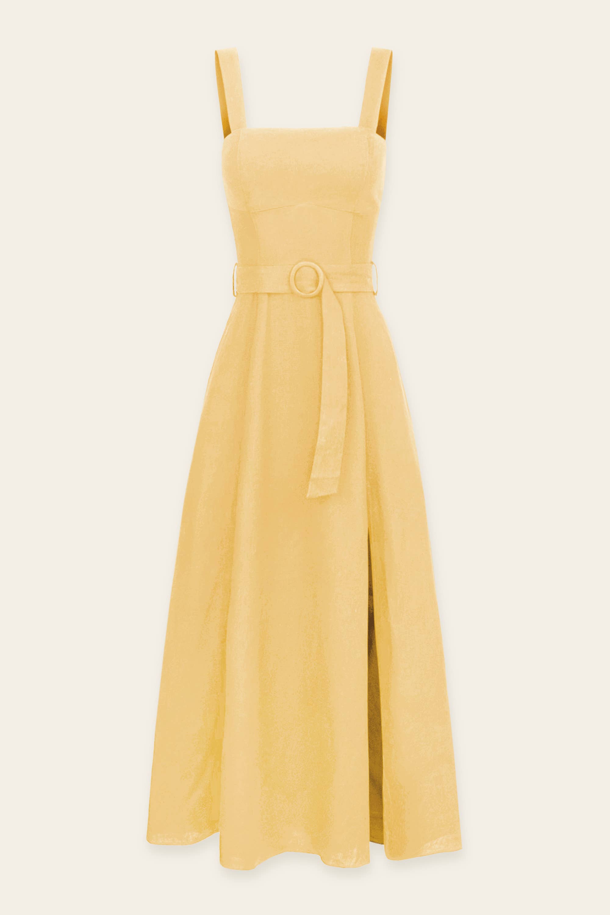 The Soleil Linen Dress - Lemon Butter