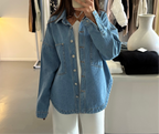 Denim button up shacket