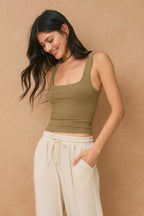 That Easy Scoop Neck Tank -  Dried Sage