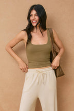 That Easy Scoop Neck Tank -  Dried Sage