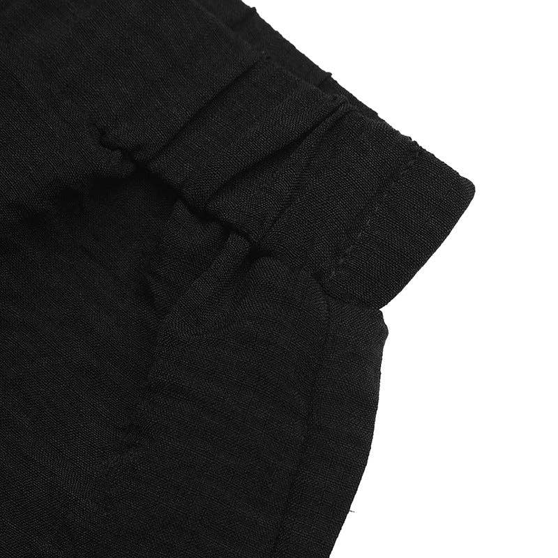 Black Contrast Trim Shorts