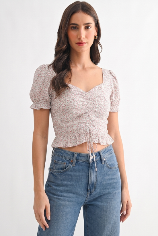 Ayla Puff Sleeve Floral Print Blouse
