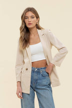 The Shoreline Blazer - 3/4 CUFF SLEEVE COLLARED BLAZER