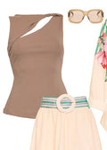 Twisted Taupe Sleeveless Top