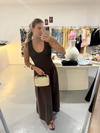 Chocolate a-line maxi dress