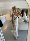 Champagne tie-side maxi dress