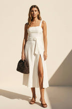 The Soleil Linen Dress - Lemon Butter