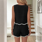 Black Contrast Trim Shorts