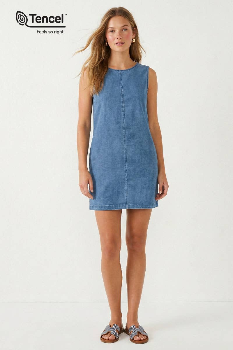 Evie Denim Mini Shift Dress