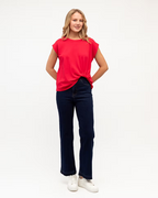 The Easy Tuck Tee - Cherry Red