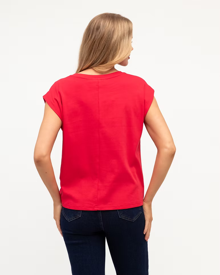 The Easy Tuck Tee - Cherry Red