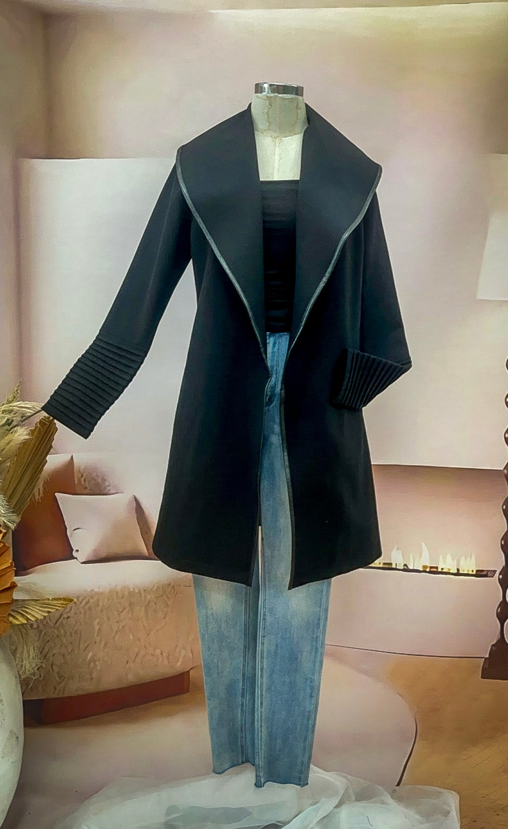 The Milan Long Line Jacket - Black