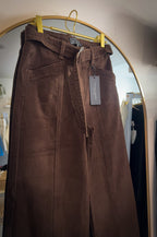 The Chocolate Front Seam Belted Denim Jean