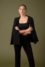 Cropped Square Neck Tank - Chocolate / Mocha / White
