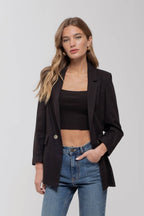 The Shoreline Blazer - 3/4 CUFF SLEEVE COLLARED BLAZER