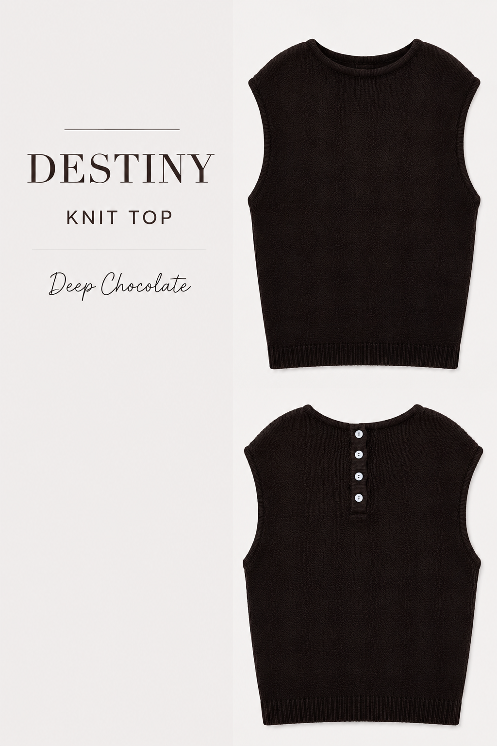 Destiny Knit Top – Deep Chocolate
