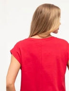 The Easy Tuck Tee - Cherry Red