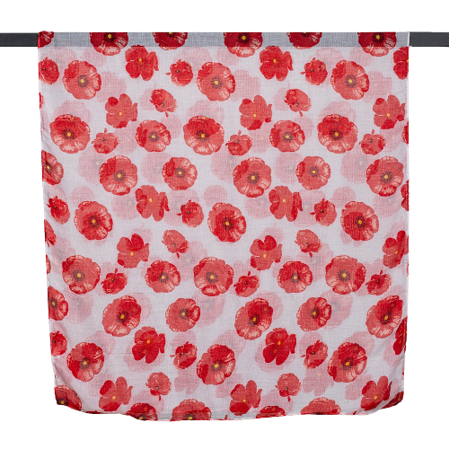 Poppy Scarf - White/Red