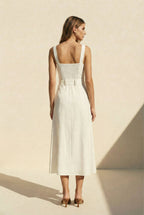 The Soleil Linen Dress - Lemon Butter