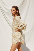Oceans Away Tie Detail Tunic Shirt