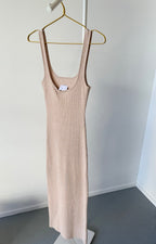 The Airlie Ribbed Knit midi dress - Beige