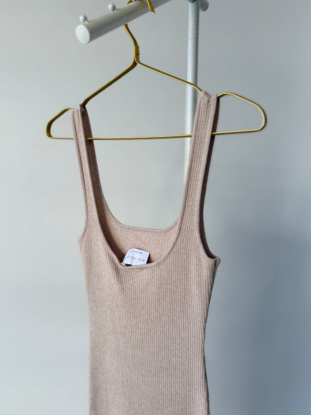 The Airlie Ribbed Knit midi dress - Beige